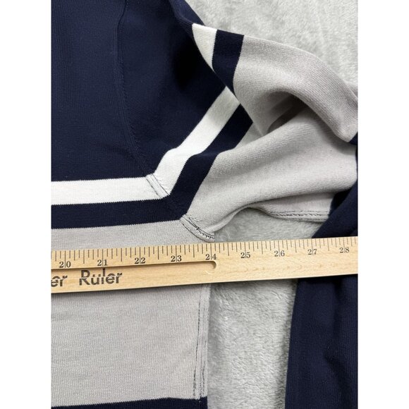 Wasted Youth Rugby Shirt Mens Large Navy Gray Long Sleeve Stripe Cotton - Picture 10 of 10